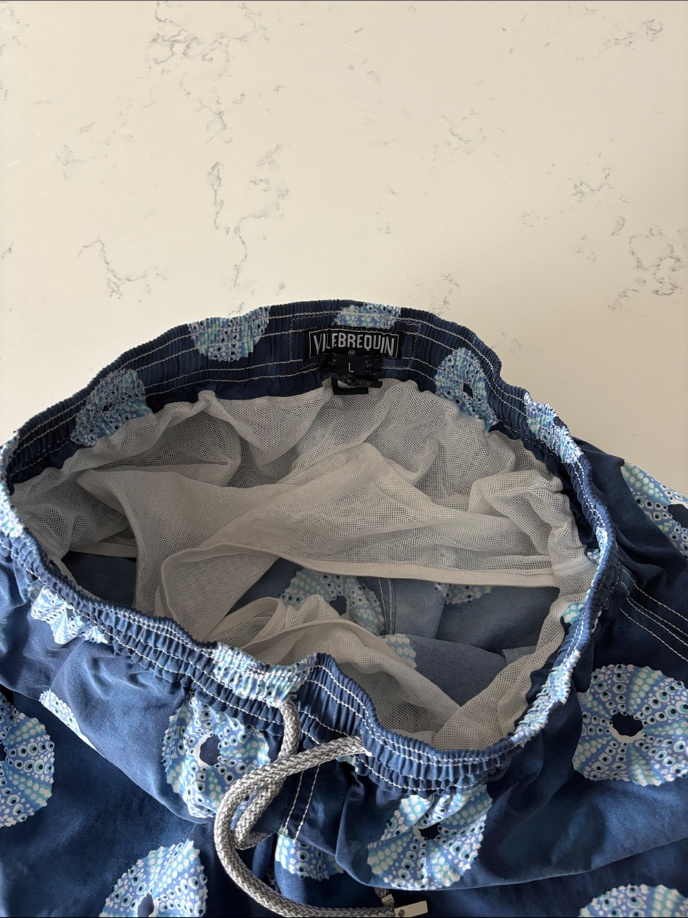 Authentic Vilebrequin Moorea Swim Trunks Blue Sea Urchin Oursinade Men’s Large - Picture 7 of 12